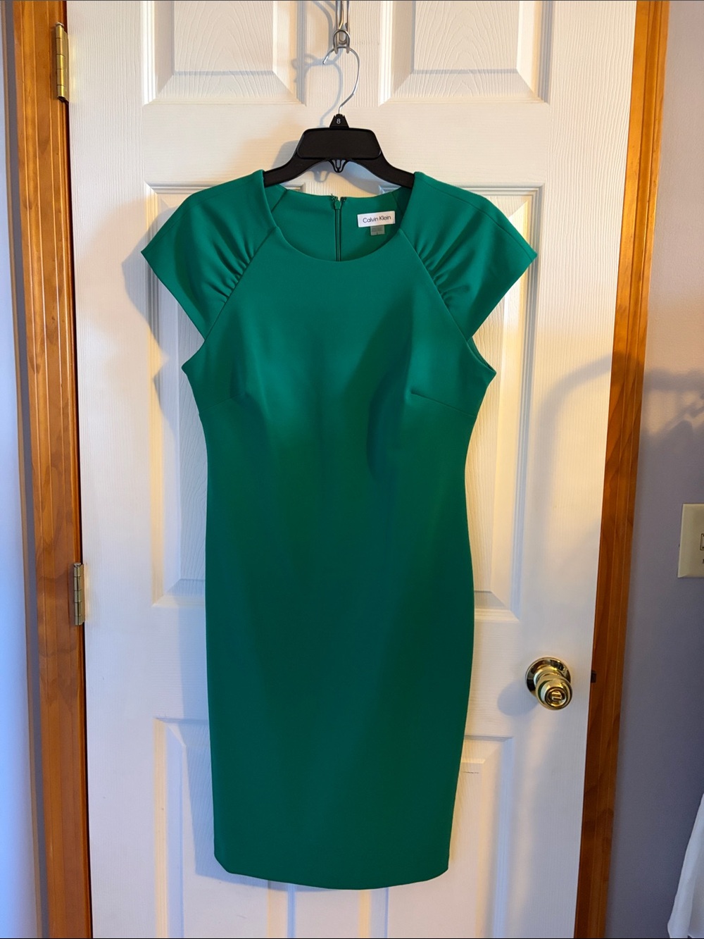 Calvin Klein Emerald Green Cap-Sleeve Sheath Dress